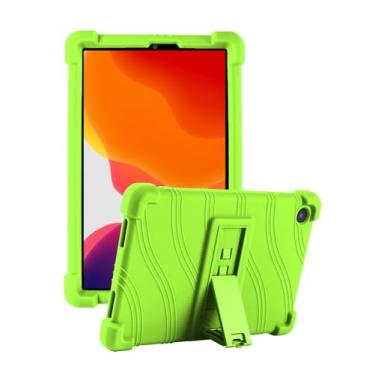 Imagem de Fannayipin Capa infantil TCL Tab 8 LE 8 polegadas (9137W/9132X) – Silicone macio com suporte ajustável para PC, compatível com TCL Tab 8 Wifi/8V/8 Plus (verde)