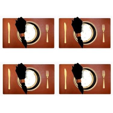 Imagem de Jogo Americano Sousplat Retangular 50 Pçs Limpa Facil Couro - Genertoy