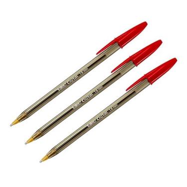 Imagem de Kit 3 Canetas Esferográfica Bic Cristal Intenso 1.6mm Ponta Grossa  Es