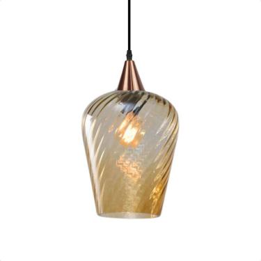Imagem de Pendente Taschibra Monalisa G Rigato Âmbar E27 Bivolt Cobre