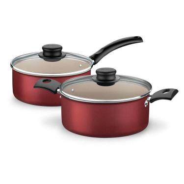 Imagem de Jogo De Panelas Tramontina Turim Vermelho 2 Peças 18 E 20Cm