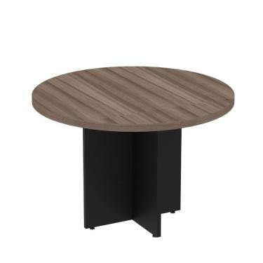 Imagem de Mesa Reuniao Redonda Pe40 74X110 Walnut E Preto Pandin