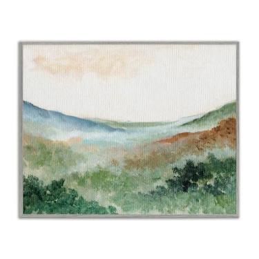 Imagem de Stupell Industries Paisagem verde sonhadora cinza emoldurado giclée design artístico por Nikita Jariwala, 61 x 76