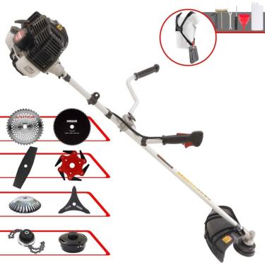 Imagem de Máquina de Cortar Grama Profissional À Gasolina Kawashima KW43LE 43cc 10.000rpm 1,7HP de Potência 10.000rpm Roçadeira Completa Com 8 Opções de Cortes