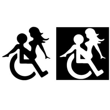 Imagem de Placa de cadeira de rodas para deficientes físicos – Adesivo à prova d'água acessível, 12 x 12 cm para scooter elétrica, carro, caminhão, van, decalque acessórios, 2 peças (D)