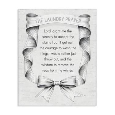Imagem de Stupell Industries Arte de parede em tela de oração de lavanderia com fita vintage por Lettered and Lined, 50 x 40 cm