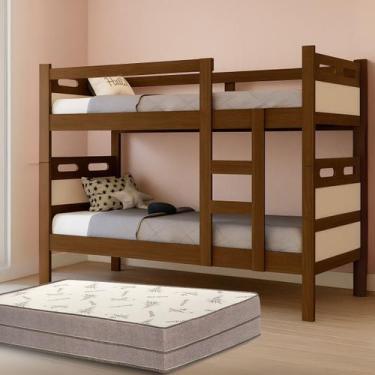 Imagem de Beliche Solteiro Mdf Vira Duas Camas Com Colchões D33 - TopDeal E-com,
