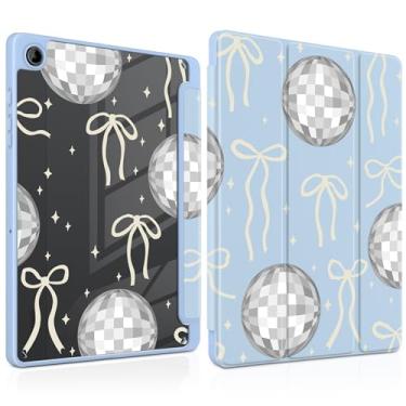 Imagem de MEEgoodo Capa para Samsung Galaxy Tab A9 Plus 27.9 cm 2023 com suporte para caneta S, capa para tablet com revestimento traseiro de acrílico transparente + suporte de três dobras + despertar/hibernar