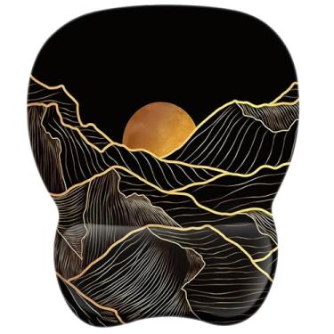 Imagem de EooCoo Mouse pad ergonômico com suporte de pulso, mousepad com descanso de pulso de espuma viscoelástica e base antiderrapante para computador, café, casa e escritório, acessórios de mesa de