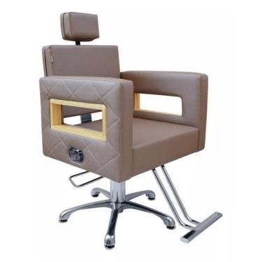 Imagem de Cadeira Reclinável Berlin Hidráulica estrela Estofado Capuccino - move