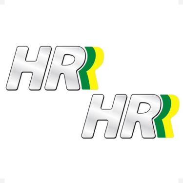 Imagem de Par De Adesivo Compatível Com Hr Emblema Cromado Resinado  - SPORTINOX