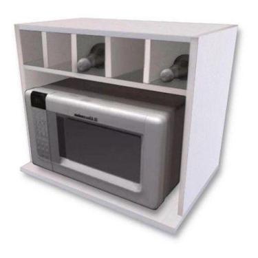 Imagem de Suporte Nicho Para Microondas Branco Mdf 15mm - B&D Arte e Decoração