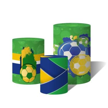 Imagem de Trio Capas Para Cilindro Futebol Bolas Tinta Formas C/ Elástico - Fabr