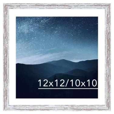 Imagem de Porta-retratos JCJMY Rustic White 30x30cm com acrílico