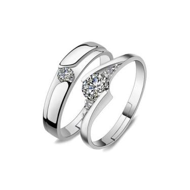 Imagem de Anéis de casal ajustáveis Love Illusions 925 Silver - Lightbek Officia