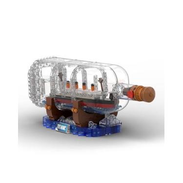 Imagem de Conjunto de blocos de construção Dovob Titanic Ship em uma garrafa, 87