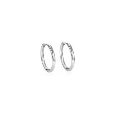 Imagem de Brinco de argola de aço inoxidável de 12 mm de diâmetro para mulheres 