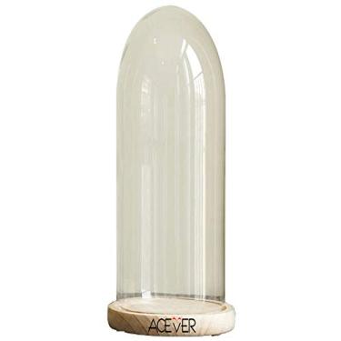 Imagem de Cloche Dome Bell Jar Glass Terrarium Display Cover Base de madeira (15 * 35 cm)