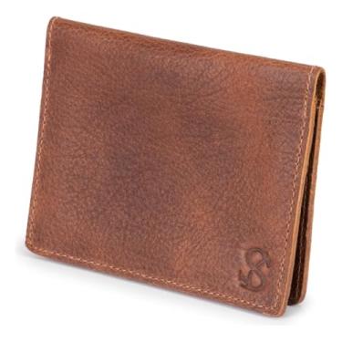 Imagem de Carteira Masculina Porta Cartão Com Visor Couro Legítimo(Marrom)