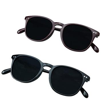 Imagem de VisionGlobal 2 pares de óculos de sol polarizados/de leitura com lentes de proteção UV400 para mulheres, óculos de sol modernos para dirigir, Record_black_red, Medium