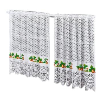Imagem de Cortina Pia Vitro Renda Cozinha Morango 1,60X0,80 Alt