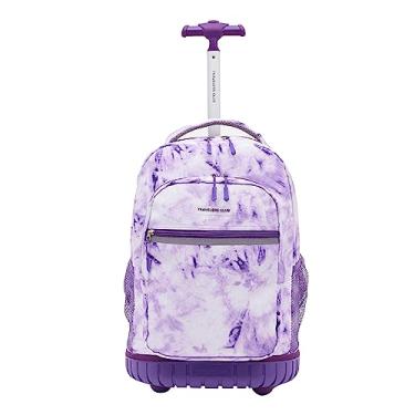 Imagem de Travelers Club Mochila com rodinhas de 45,72 cm com alças de ombro, Gravata roxa, 18-Inch, Mochila com rodinhas de 45,7 cm (18") com alças de ombro