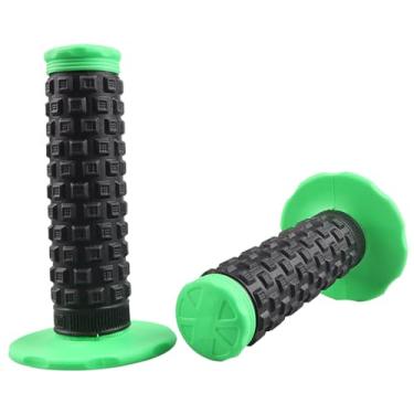 Imagem de Punho de borracha antiderrapante universal para motocicleta de 7/20.3 cm para motocross Mini Bike Surron Light Bee x Grips KLX110 YZ450F XR50 CRF80 motocross (verde)