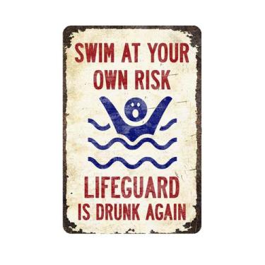 Imagem de Sinais decorativos das regras da piscina Sinal decorativo do metal da 