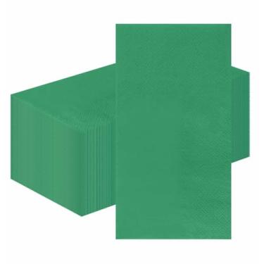 Imagem de HEIPINIUYE 50 guardanapos verdes de jantar guardanapos descartáveis para convidados toalhas de mão de papel para banheiro, casamento, aniversário, chá de bebê, festa de Natal, guardanapo de papel