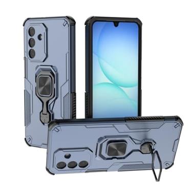 Imagem de SORAKA Capa para Samsung Galaxy A17 5G com suporte de metal rotativo de 360 graus, peça magnética de ferro para suporte magnético de telefone para carro, azul