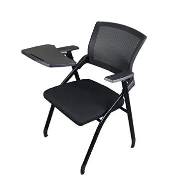 Imagem de NEWCES Cadeira dobrável estofada dobrável com bloco de escrita, cadeira de evento para casa, hotel, café, escritório, encosto confortável, cadeira de conferência, forte e resistente