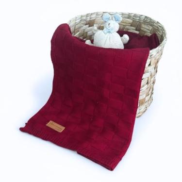 Imagem de Manta de saida de maternidade Tricô Para Menino ou Menina (Vermelho)