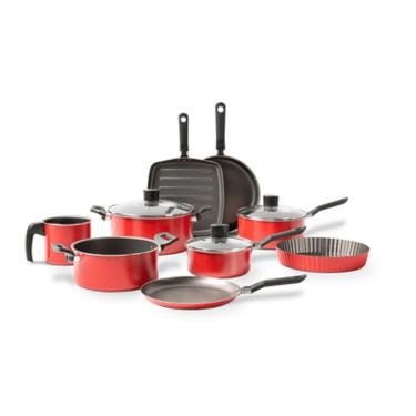 Imagem de Jogo de Panelas Brinox Garlic 9 peças Vermelho