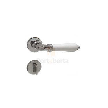 Imagem de Fechadura Porta Banheiro Wc Lily Imab Cromada Branco Máquina