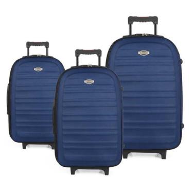 Imagem de Kit Malas de Viagem P M G Luxcel Abu Dhabi Leves Cadeado, Azul