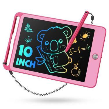 Imagem de Tablet de escrita LCD TEKFUN Kids Toddler de 10 polegadas rosa