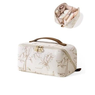 Imagem de Bolsa de maquiagem EACHY Travel de grande capacidade à prova d'água F-