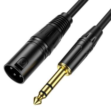 Imagem de Cabo de microfone balanceado XLR macho para 6,35 mm TRS Jack 1m 2P - N