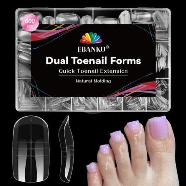 Imagem de Toe Nail Dual Forms, 600 unidades para gel de extensão de poliéster EB