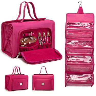 Imagem de Bolsa de maquiagem ROYALFAIR Roll Up Waterproof Toiletry Pink Women