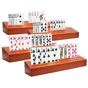Imagem de Conjunto de suporte de baralho de 4 cartas de baralho Wood MTKITDER