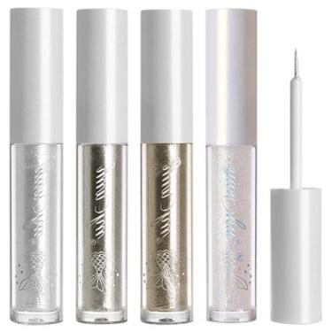 Imagem de Delineador líquido com glitter, sombra, maquiagem, 4 peças, Erinde