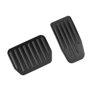 Imagem de QIRUIMY Conjunto de pastilhas de pedal pretas para Tesla Model 3 Model Y 2016-2026, acessórios de capas de pedal antiderrapantes, acelerador de alumínio/pedal de freio para modelo Y (Juniper) modelo 3