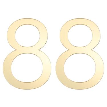 Imagem de PATIKIL Números de casa, 2 peças de número de casa moderna de acrílico autoadesivo de 10 cm para endereço externo caixa de correio porta fazenda casa escritório apartamentos quarto de hotel, ouro (8)