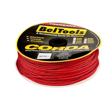 Imagem de Corda Seda Carretel 6mm 150m Vermelho Beltools