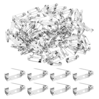 Imagem de PATIKIL 100 peças de pino de broche, pino de barra de 15 mm (0,59") fecho de segurança nas costas, prata escura