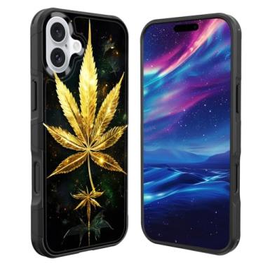 Imagem de GFEWYTJYJ Capa magnética para iPhone 17, [compatível com MagSafe] [à prova de choque de grau militar] Capa resistente e resistente para iPhone 17 de 6,3 polegadas 2025, folha de maconha