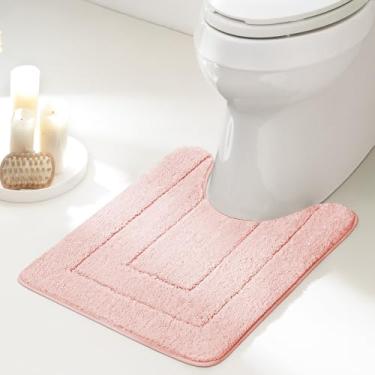 Imagem de GRANNY SAYS Tapetes higiênicos laváveis em forma de U antiderrapantes, tapetes de banheiro macios de pelúcia absorvente felpudo, tapetes de banho de microfibra para banheiros de banheiro, decoração