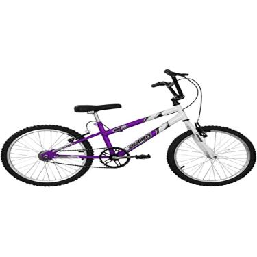 Imagem de Bicicleta de Passeio Ultra Bikes Esporte Bicolor Rebaixada Aro 20 Reforçada Freio V-Brake Infantil Juvenil Menina Lilás/Branco