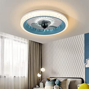 Imagem de Ventoinhas silenciosas com luzes Ceililights 6 velocidades reversível ventilador infantil com controle remoto luzes LED com temporizador 72W para quarto, sala de jantar, ventilador iluminação/azul